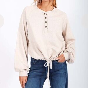 Ulla Johnson Tess Pullover Oatmeal Sweatshirt Organic Cotton Bamboo XS GUC